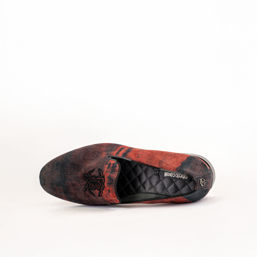 9160 Roberto Cavalli Loafers / Black - Red